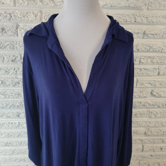 Fenn Wright Manson Womens Top 1X Plus Tunic Roll Tab Sleeve Soft BLU57E - Picture 3 of 9